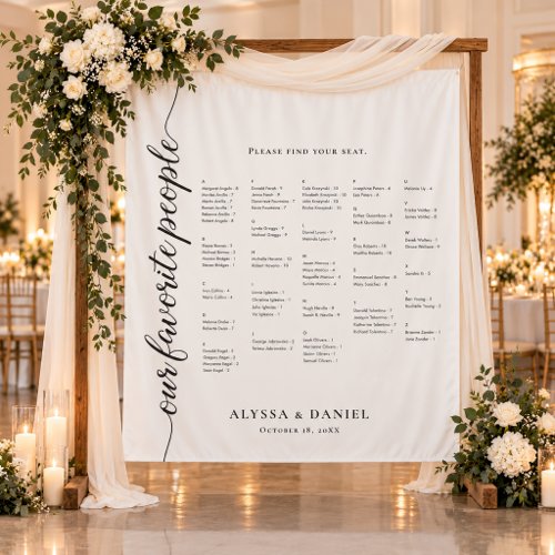 Wedding alpha Our Favorite People Seating Chart  Tapestry
