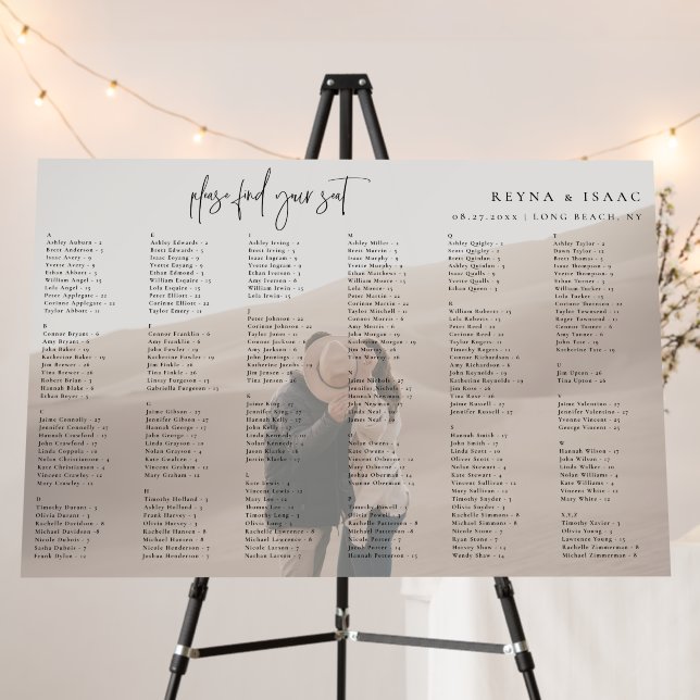 Wedding Alphabetical Seating Chart Photo Foam Board (In Situ (Stand))
