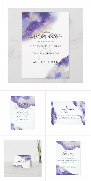 WEDDING | Amethyst Watercolor Geode BarefootBride™