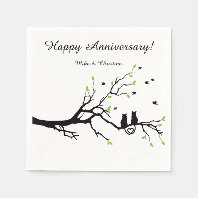 Wedding and Anniversary Cocktail Napkins (Front)