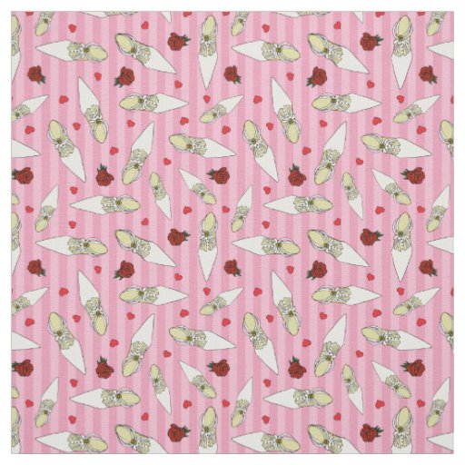 Wedding and Bridal Shower Pink Shoes Patterned Fabric