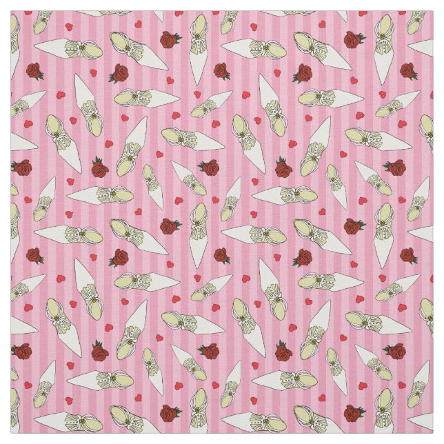 Wedding and Bridal Shower Pink Shoes Patterned Fabric (Swatch)