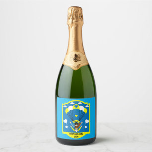 Wedding And Engagement Gift For Skydivers Sparkling Wine Label