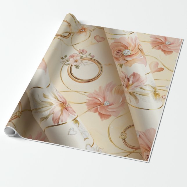 Wedding and Engagement Wrapping Sheet Paper (Unrolled)