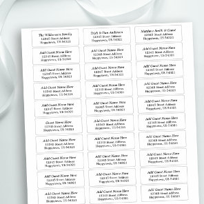Wedding and Event 30 Guest Address Labels