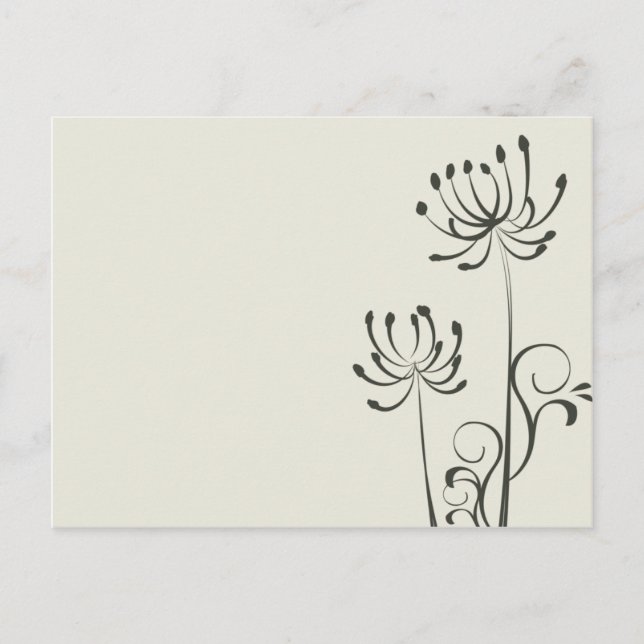 Wedding And Event Invitation Floral Sketch Postcard (Front)