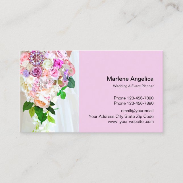 Wedding And Event Planner Business Card (Front)