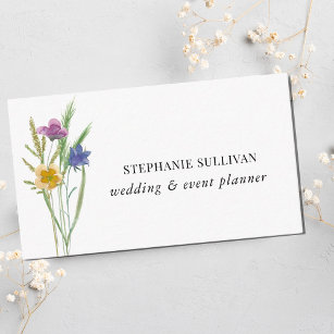 Wedding And Event Planner Wildflower Business Card