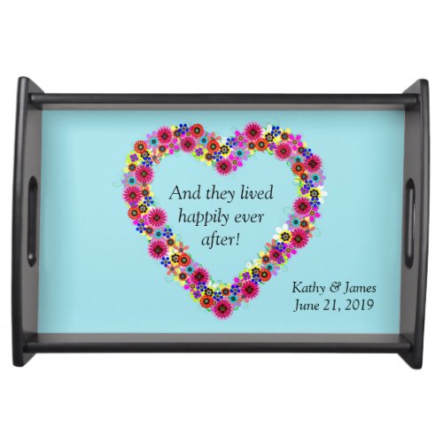 Wedding And They Lived Happily Ever After Custom Serving Tray