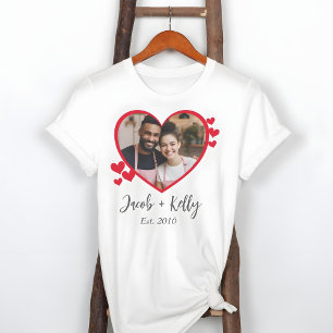 Wedding and Valentine Couple's Heart Shaped Photo Tri-Blend Shirt