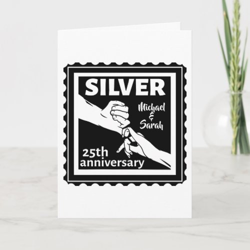 Wedding anniversary 25 years silver card