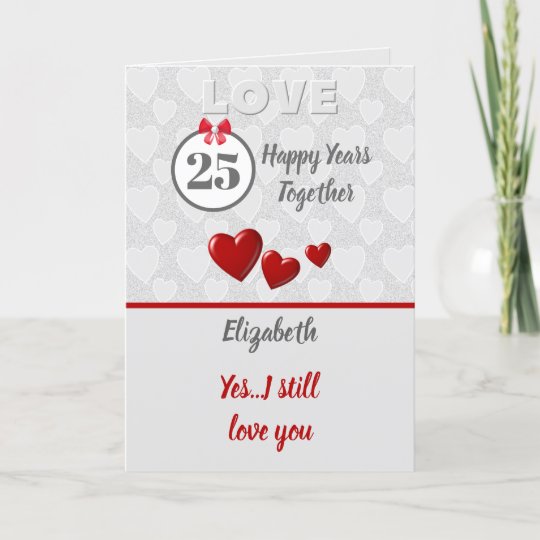  Wedding  Anniversary  25th Silver 25  years  Card  Zazzle com
