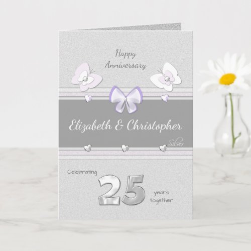 Wedding Anniversary 25th Silver greeting Card