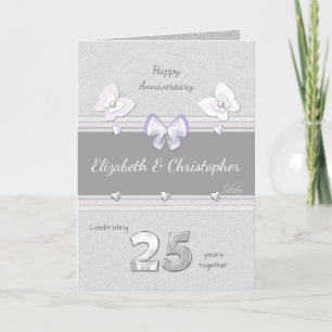 Wedding Anniversary 25th Silver greeting Card