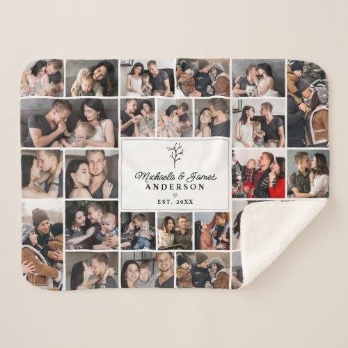 WeddingAnniversary 26_Photo Collage Couples Gift Sherpa Blanket