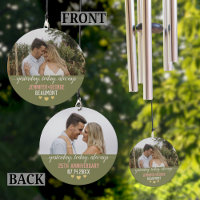 Wedding Anniversary 2 Custom Photo Name Date Green