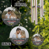 Wedding Anniversary 2 Custom Photos Name Date Gray
