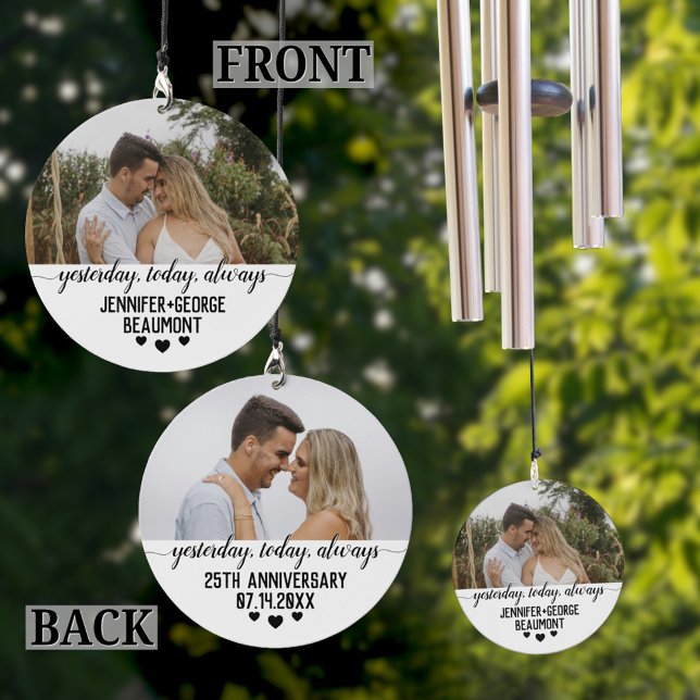 Wedding Anniversary 2 Custom Photos Names and Date Wind Chime (Creator Uploaded)