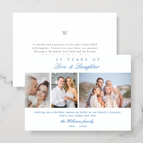 Wedding Anniversary 3-Photo Story Elegant Monogram