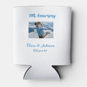 Wedding Anniversary add name year image text coule Can Cooler
