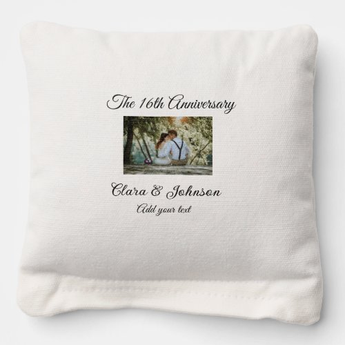 Wedding Anniversary add name year image text coule Cornhole Bags