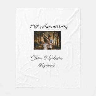 Wedding Anniversary add name year image text coule Fleece Blanket