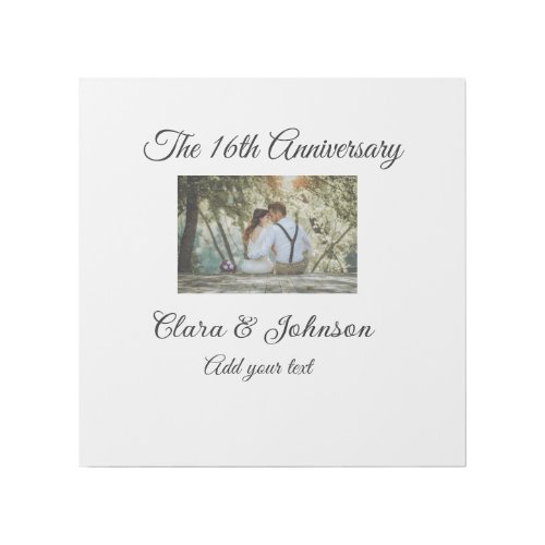 Wedding Anniversary add name year image text coule Gallery Wrap