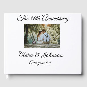 Wedding Anniversary add name year image text coule Guest Book