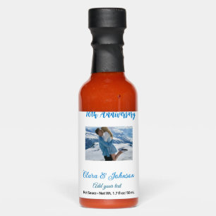 Wedding Anniversary add name year image text coule Hot Sauces