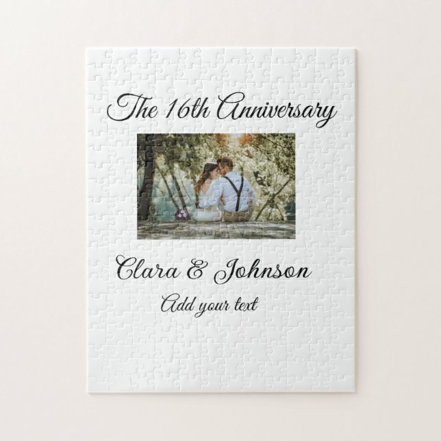 Wedding Anniversary add name year image text coule Jigsaw Puzzle (Vertical)