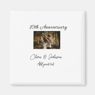 Wedding Anniversary add name year image text coule Magnet