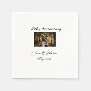 Wedding Anniversary add name year image text coule Napkins