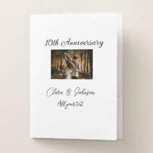 Wedding Anniversary add name year image text coule Pocket Folder