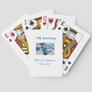 Wedding Anniversary add name year image text coule Poker Cards