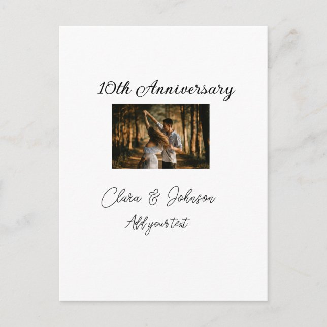 Wedding Anniversary add name year image text coule Postcard (Front)