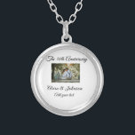 Wedding Anniversary add name year image text coule Silver Plated Necklace<br><div class="desc">design</div>
