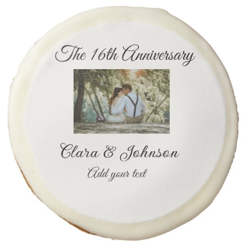 Wedding Anniversary add name year image text coule Sugar Cookie