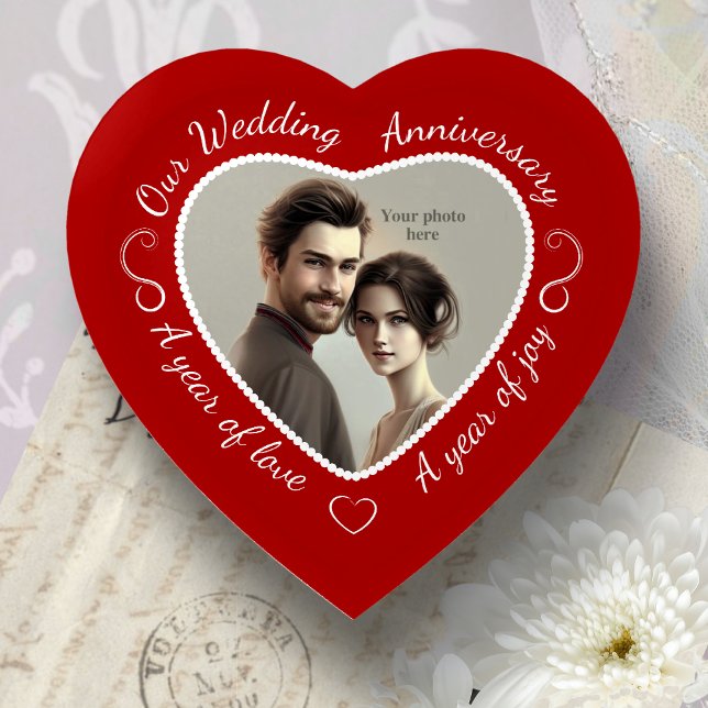 Wedding Anniversary - Any Year: Custom Heart Photo Paperweight (Creator Uploaded)