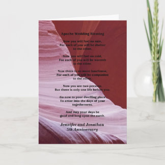 Wedding Anniversary Apache Blessing Feel No Rain Card
