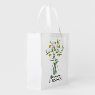 Wedding Anniversary Blessings Bouquet of Daisies Grocery Bag