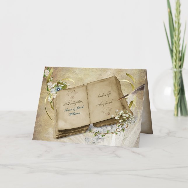 wedding anniversary book with names card (Front)