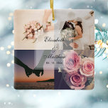 Wedding Anniversary Bride and Groom Photo Collage Ceramic Ornament<br><div class="desc">Wedding Anniversary Bride and Groom Photo Collage Ceramic Ornament</div>