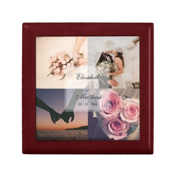Wedding Anniversary Bride And Groom Photo Collage Gift Box by littleteapotdesigns at Zazzle