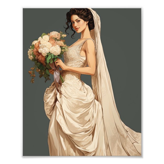Wedding Anniversary Bride Photo Print (Front)