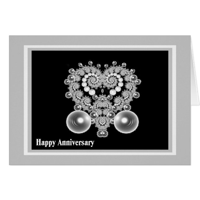 Wedding Anniversary Card with Designer Heart (Front Horizontal)