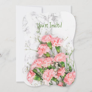 Wedding Anniversary Carnation Garden Flower Invit Invitation