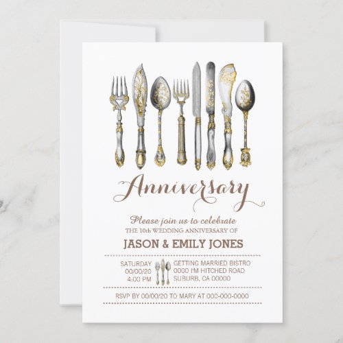 Wedding anniversary celebration dinner invitation