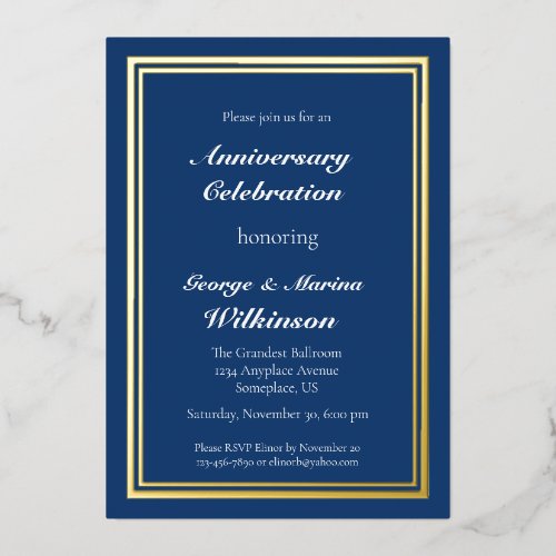 Wedding Anniversary Celebration Foil Invitation