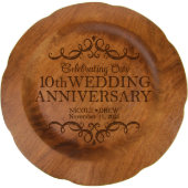 Wedding Anniversary Cherry Wood Cake Stand  (Front)