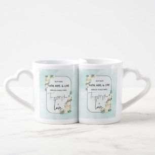 Wedding Anniversary Christian Faith Hope Love Coffee Mug Set